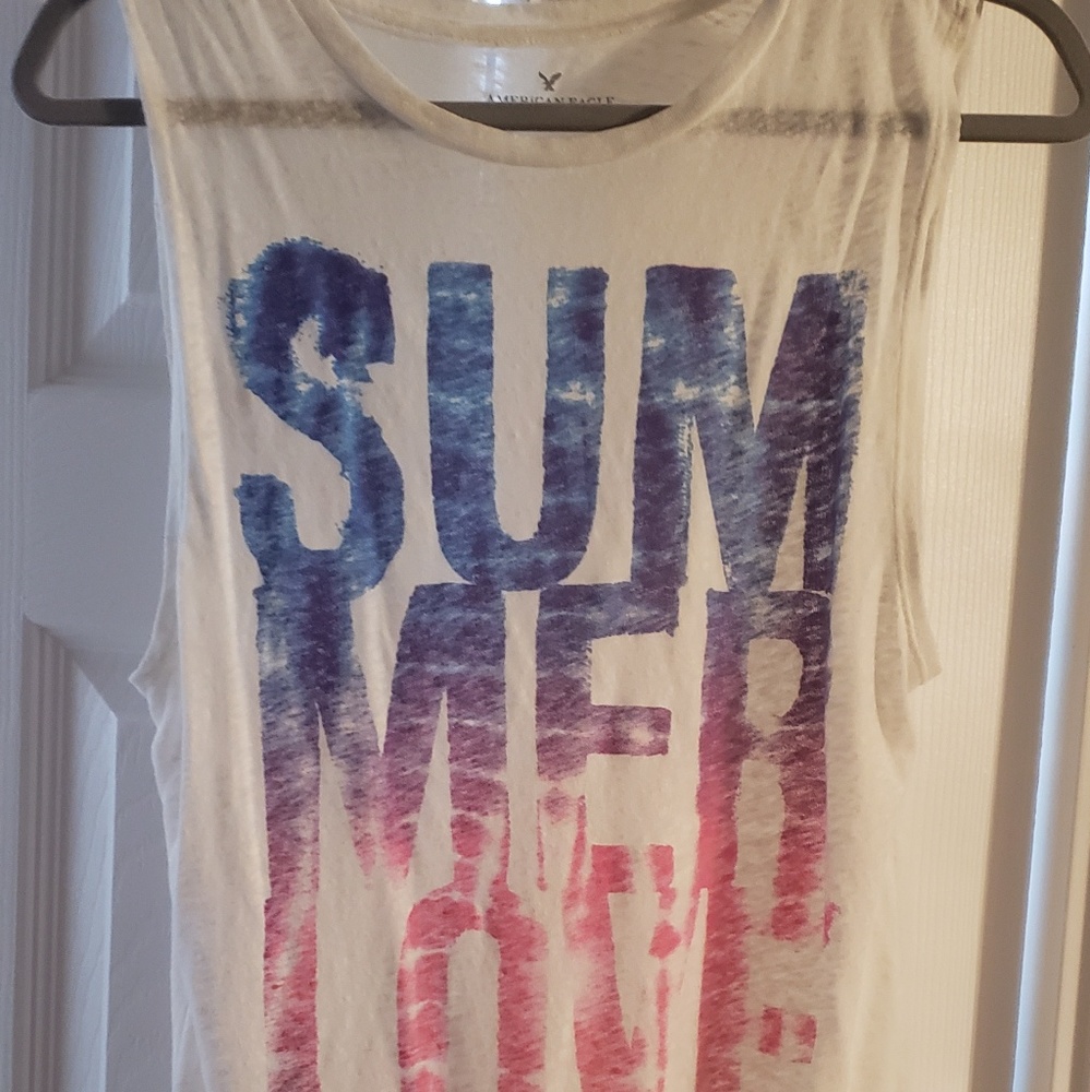 American eagle- white sheer tank top size medium